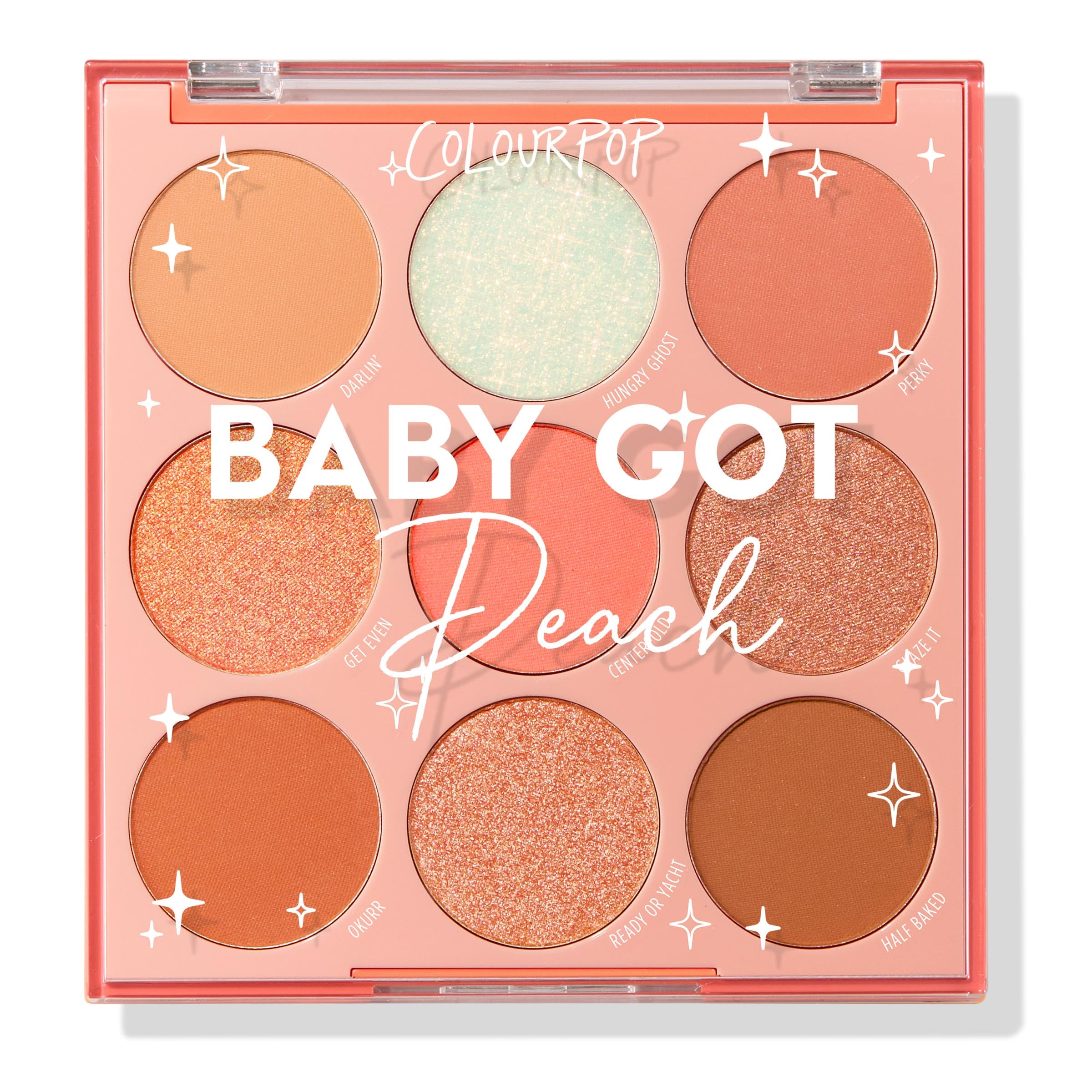 ColourPop Baby Got Peach: paleta sombras naranja y coral para looks intensos.
