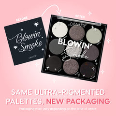ColourPop Blowin' Smoke, paleta abierta con tonos plateados para looks nocturnos.