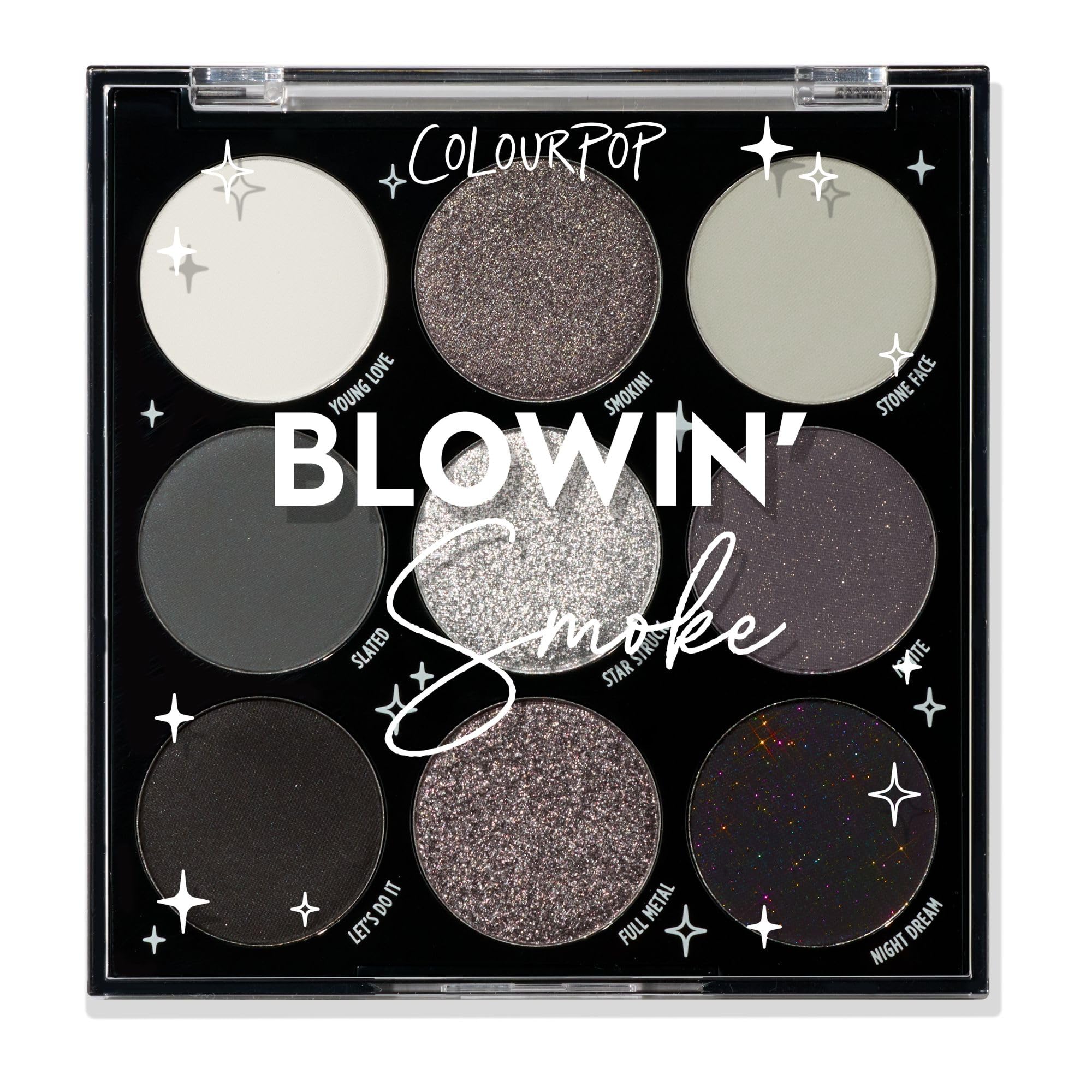 ColourPop Blowin' Smoke, paleta frontal para un look ahumado suave.
