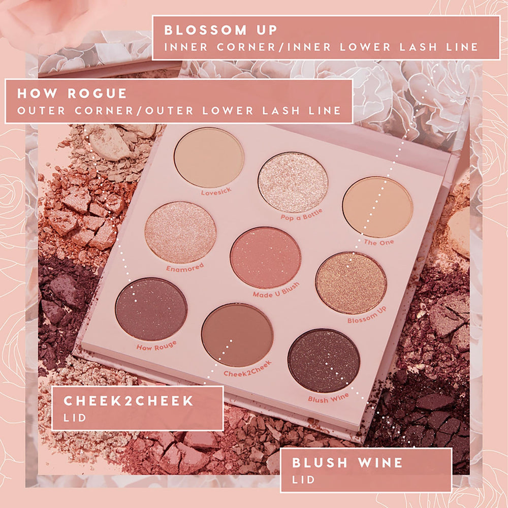 ColourPop Blush Crush Palette, rosas con brillo: pigmentos vibrantes para diario