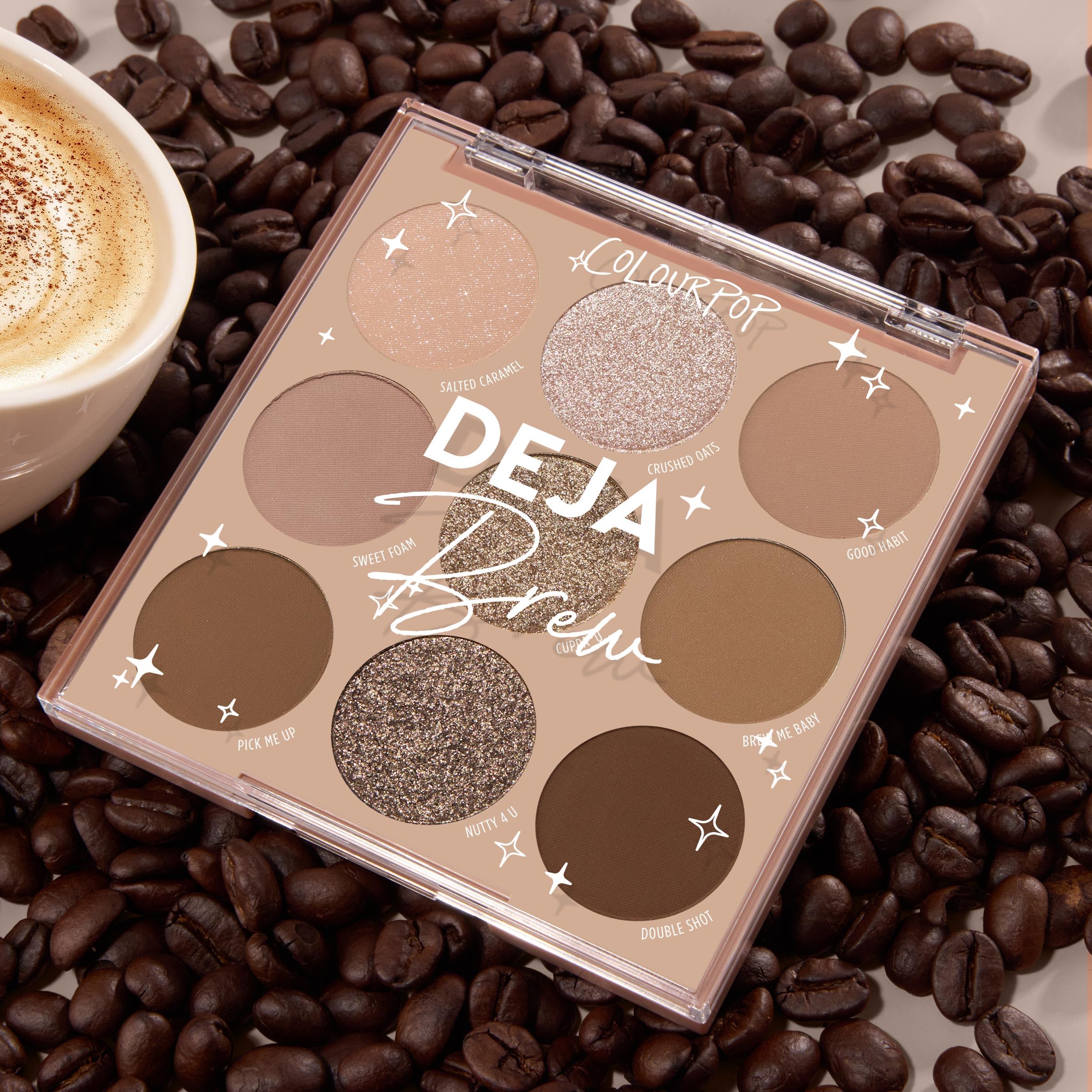 ColourPop Deja Brew: envasado de California y compromiso libre de crueldad.