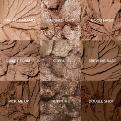 ColourPop Deja Brew: tonos neutros fríos para sombras mate y transición suave.