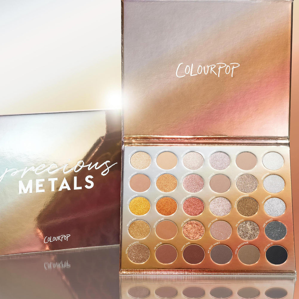 ColourPop Precious Metals: aplicación con brocha para color intenso y uniforme.