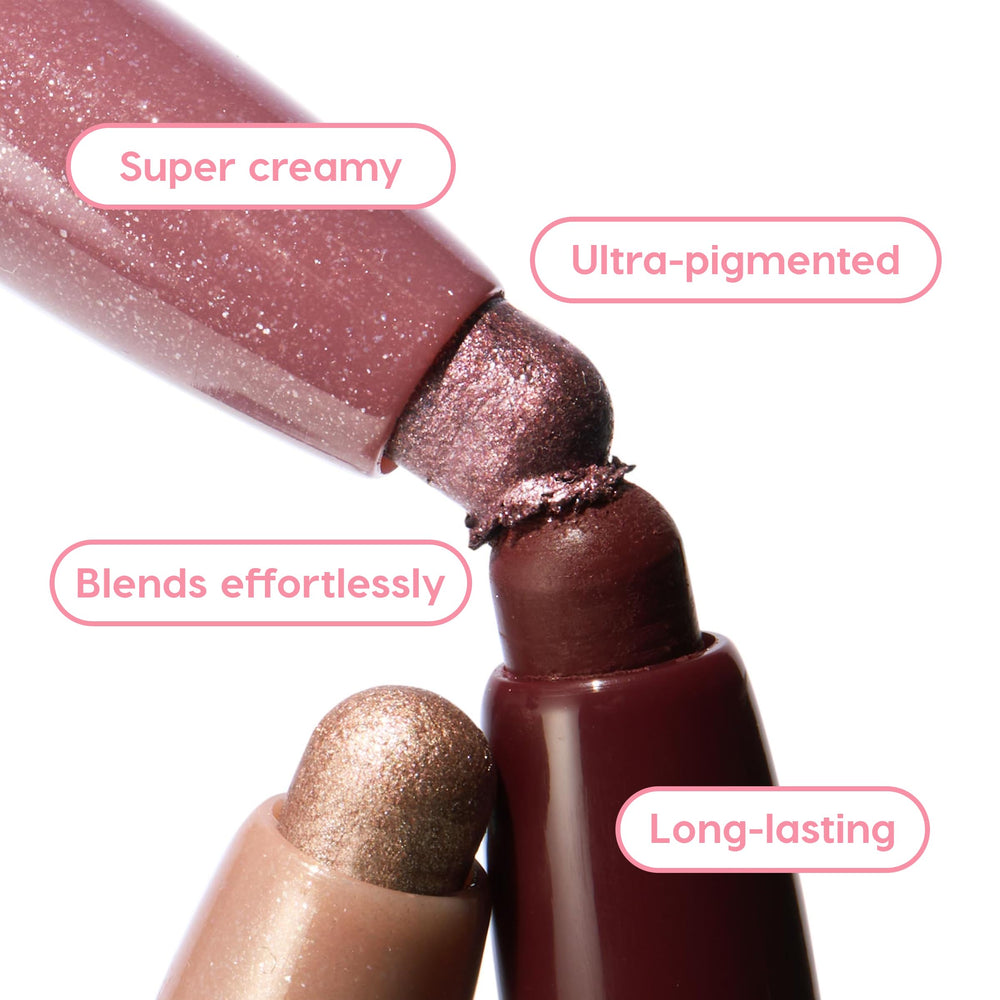 ColourPop Rose Goals Shadow Stix con afilador integrado para precisión rápida.