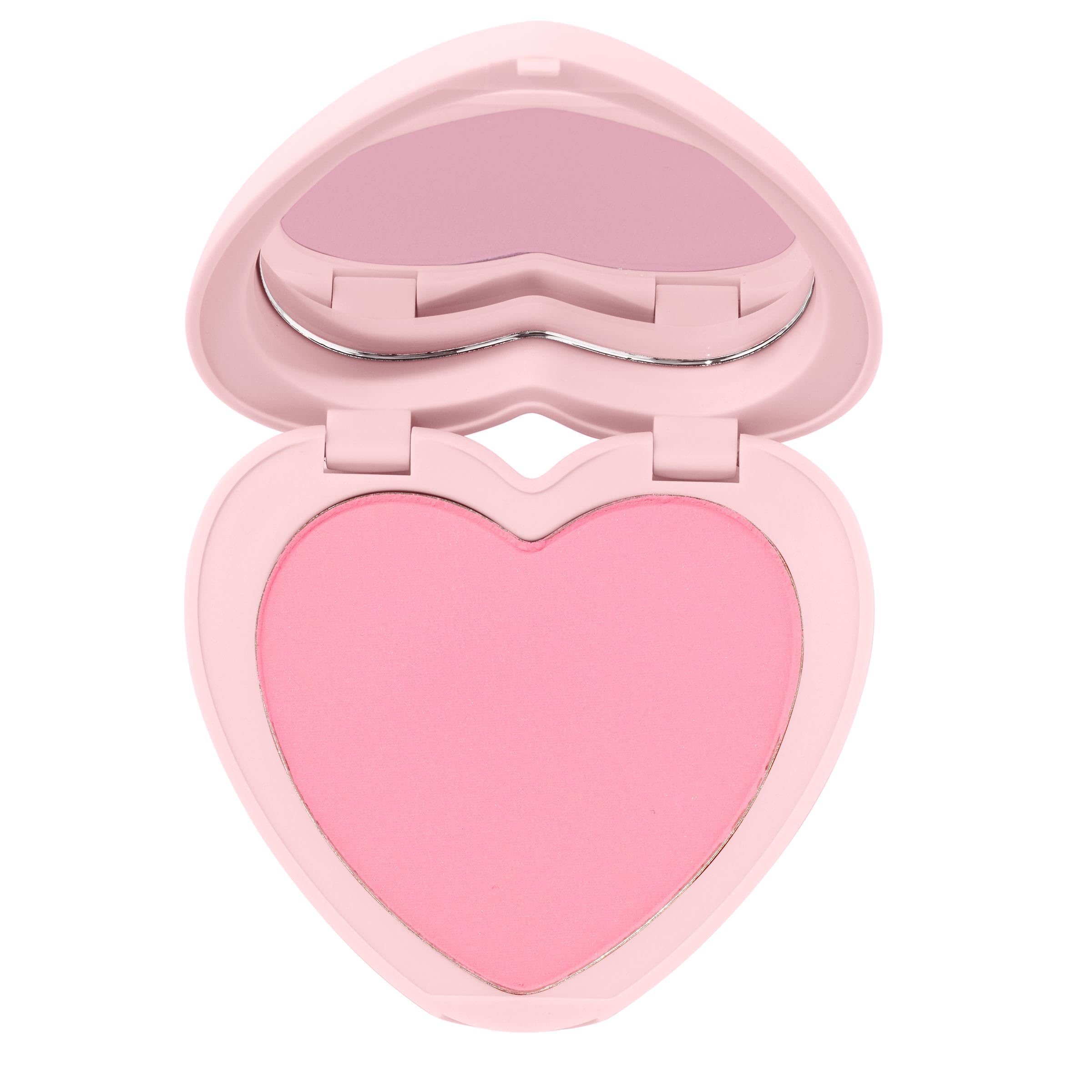 ColourPop Silky Powder Blush Sweetheart en compacto con forma de corazón, color duradero para el día.