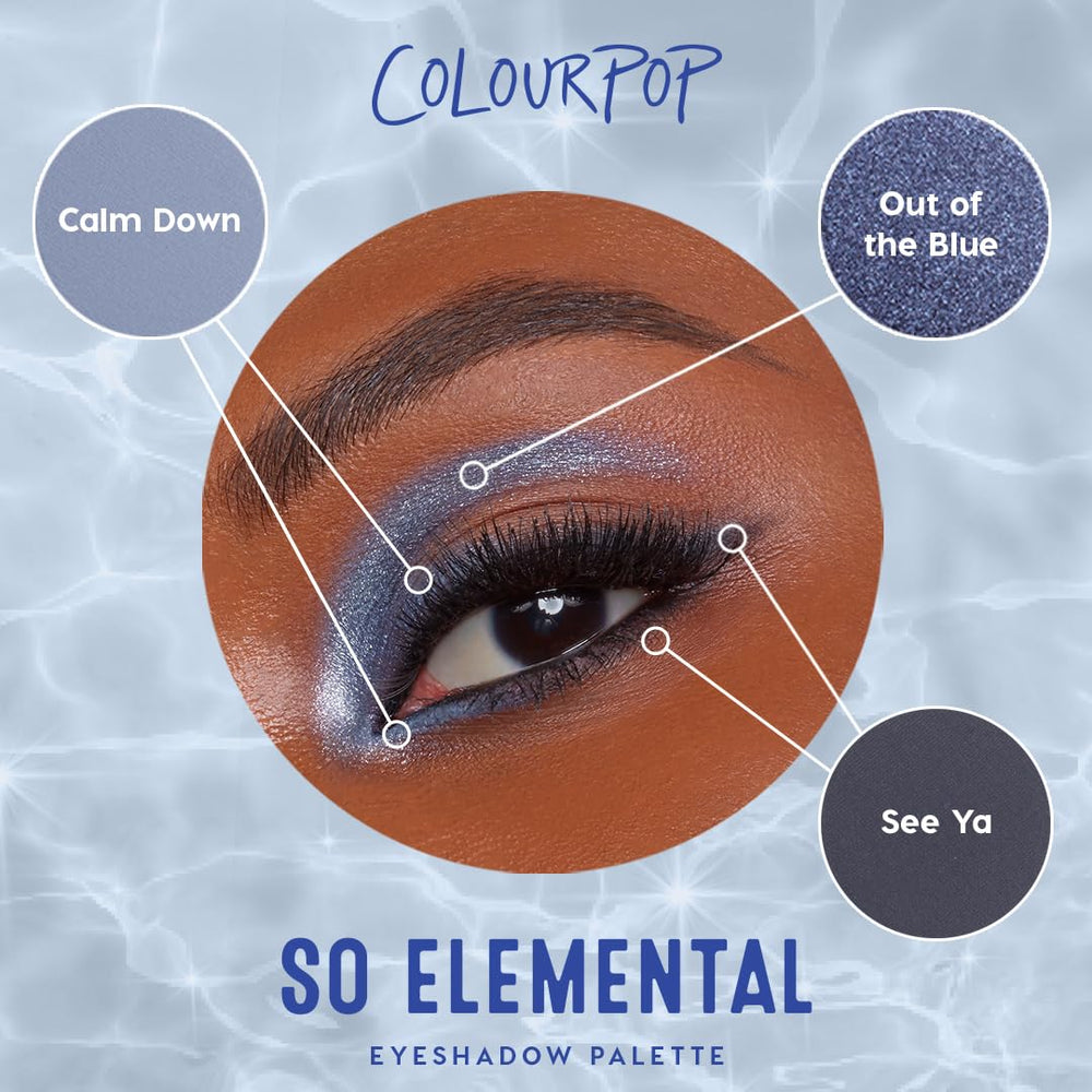 ColourPop So Elemental acabado metalizado plata para destacar párpados.