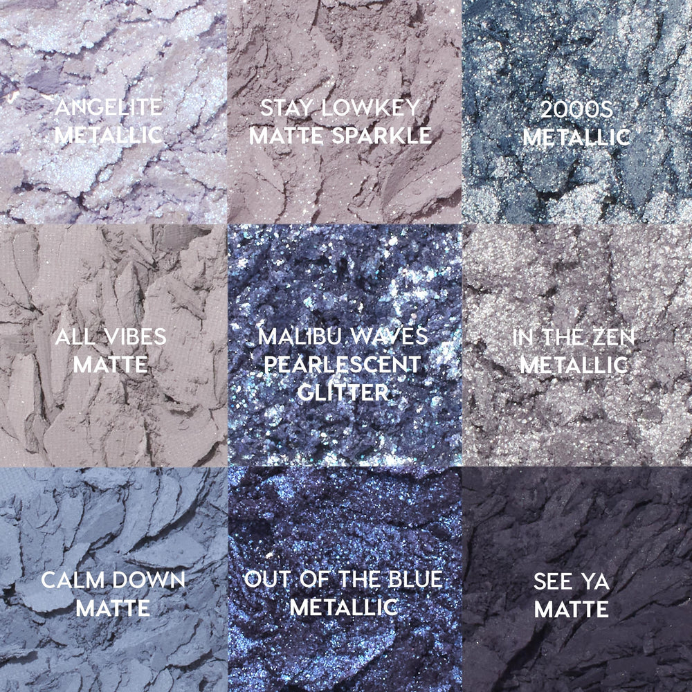 ColourPop So Elemental sombra azul metalizado para acabado brillante y pigmentación suave.