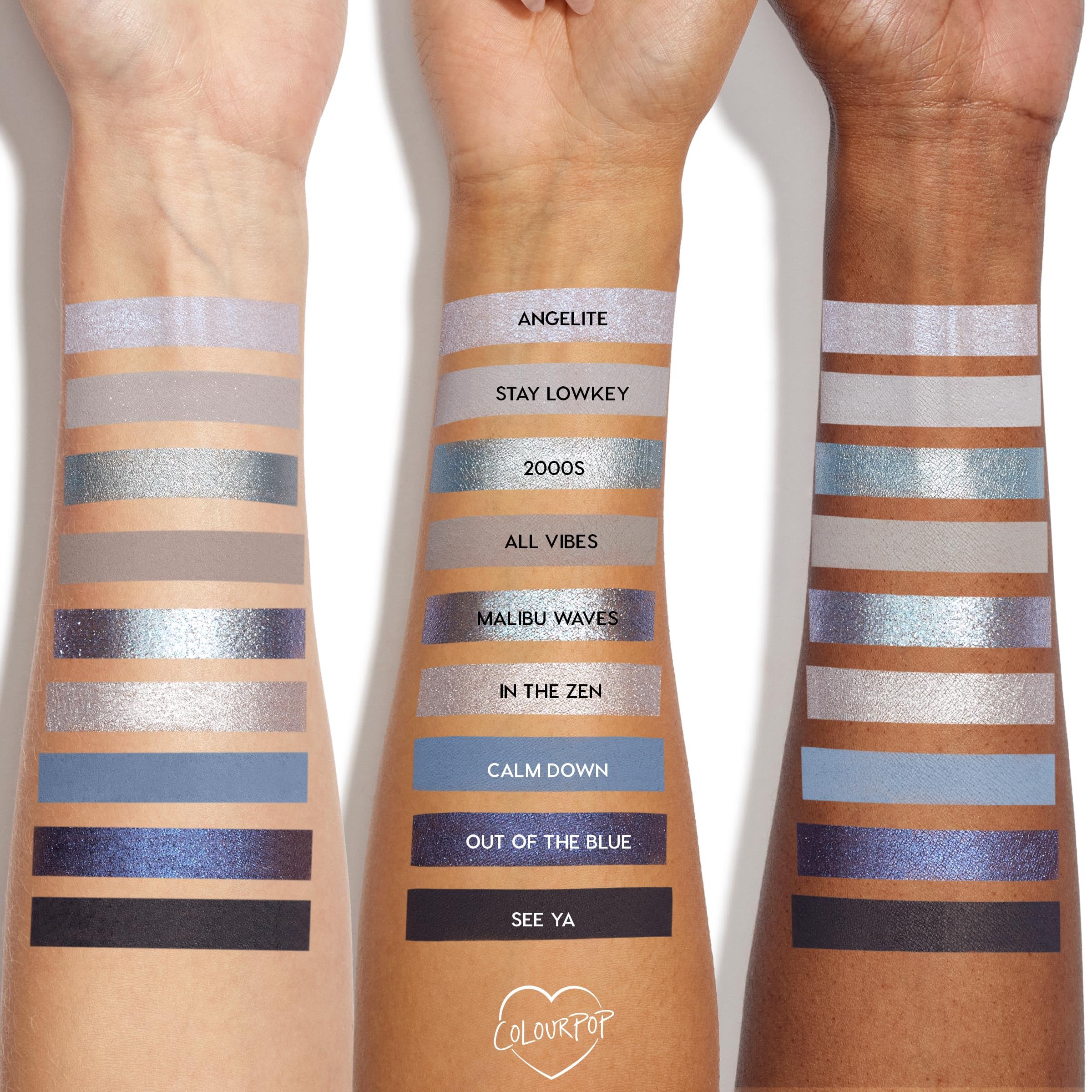ColourPop So Elemental sombra plata perlada para efectos luminosos y versátiles.