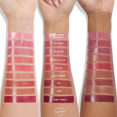 Lips appear fuller with a comfortable, non-sticky gloss.