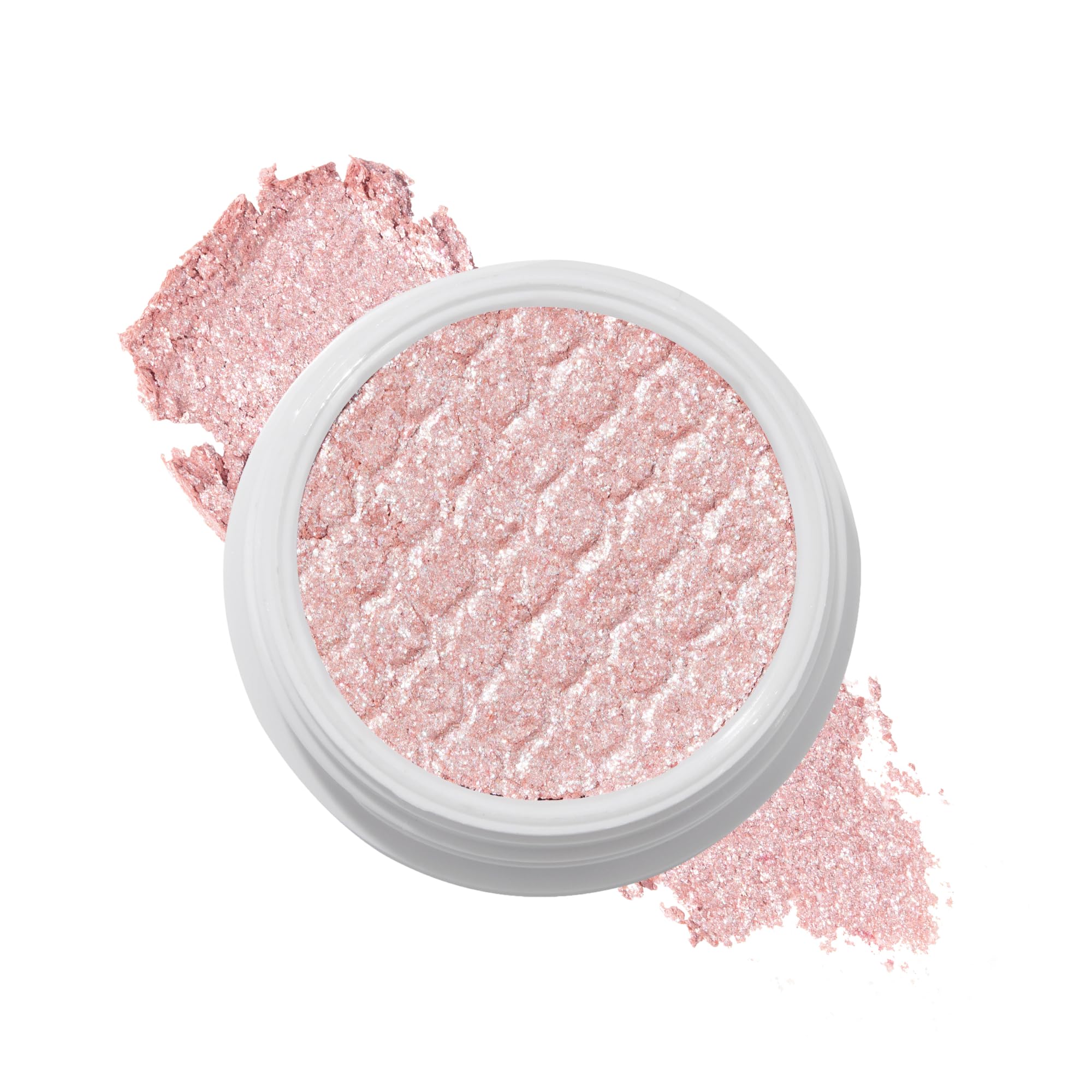 Sombra ColourPop Súper Choque en rosa bebé con brillo para un look glam nocturno.