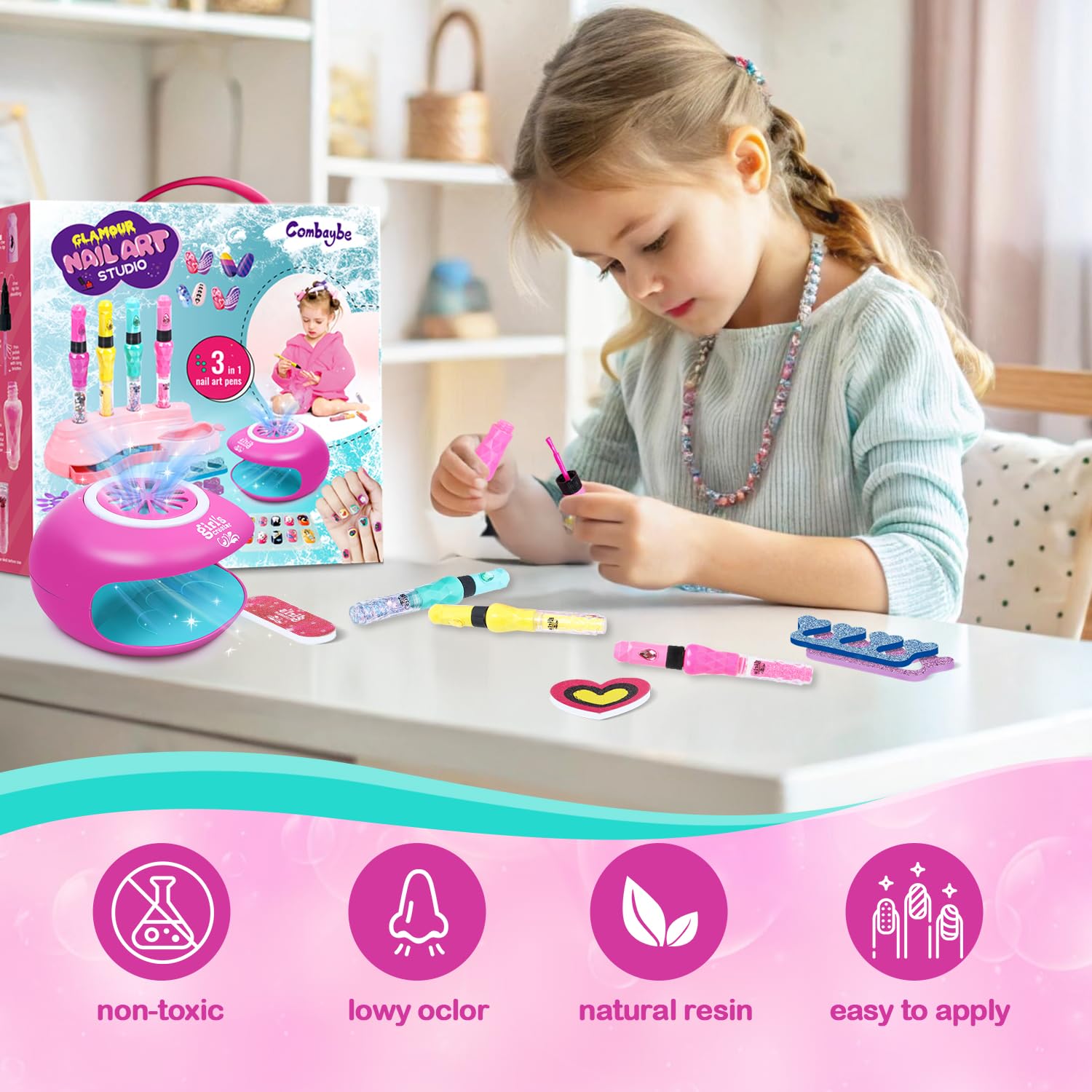 Decoraciones y pegatinas Combaybe para uñas, diseños fáciles y creativos.