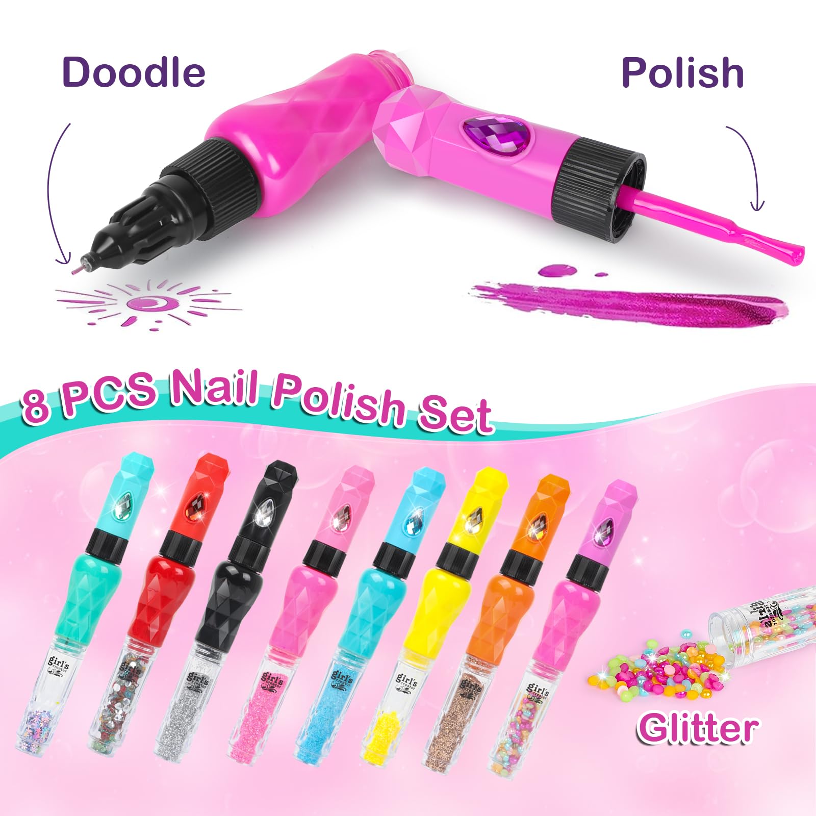 Esmaltes de uñas Combaybe, 8 colores, aptos para uñas de niñas y creatividad.