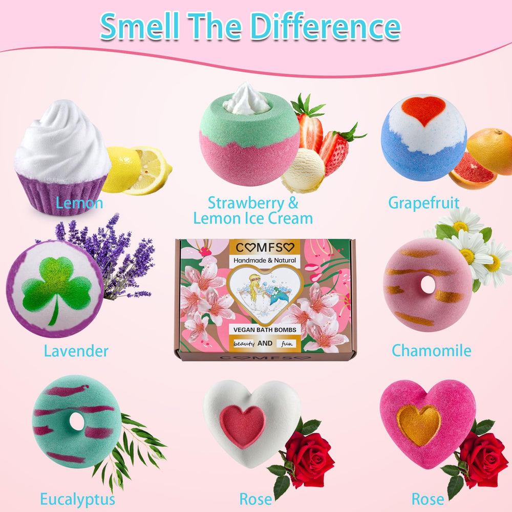 Bombas de baño Comfso rosa: color y fragancia para un baño alegre