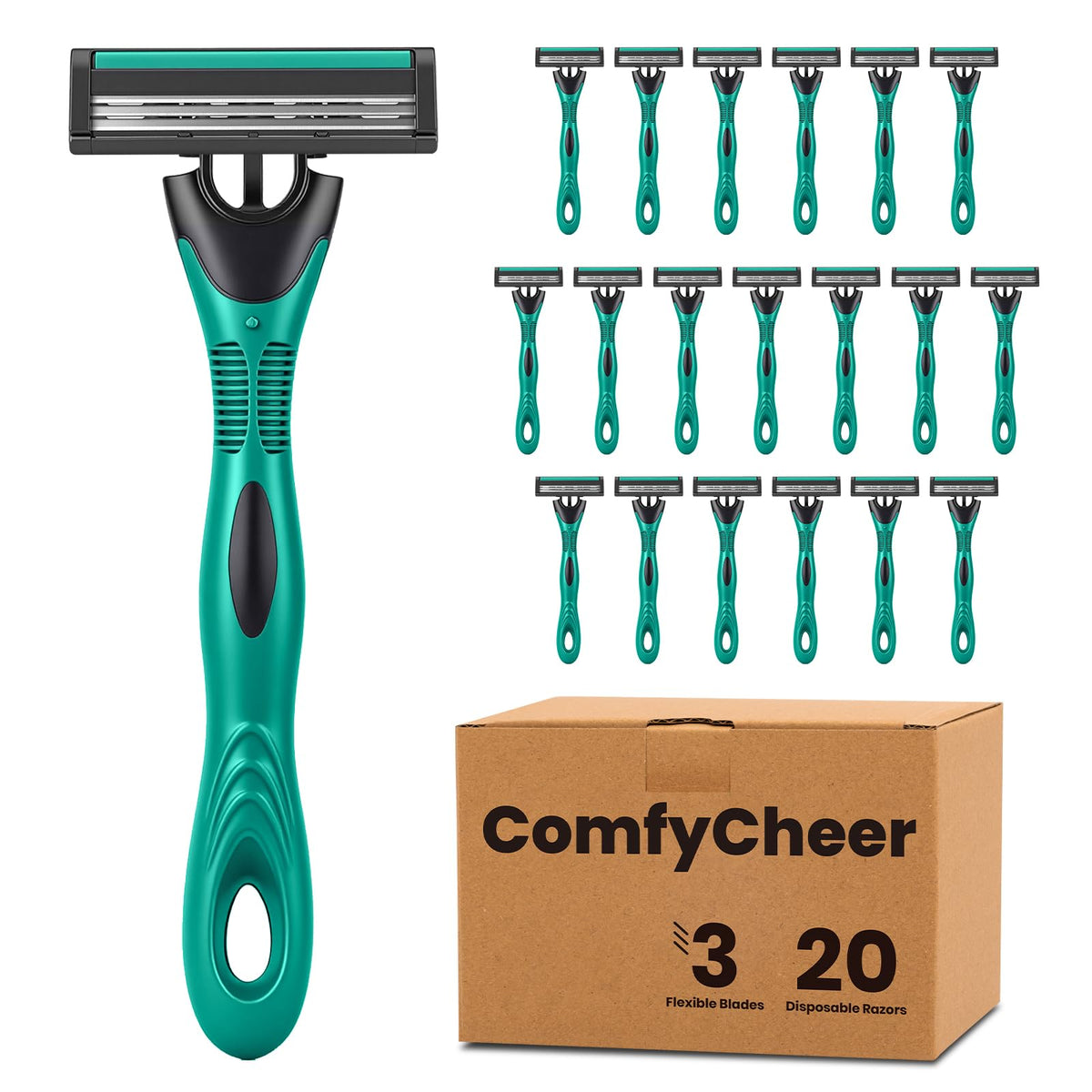 Comfycheer rasuradoras desechables de 20 unidades para uso diario.