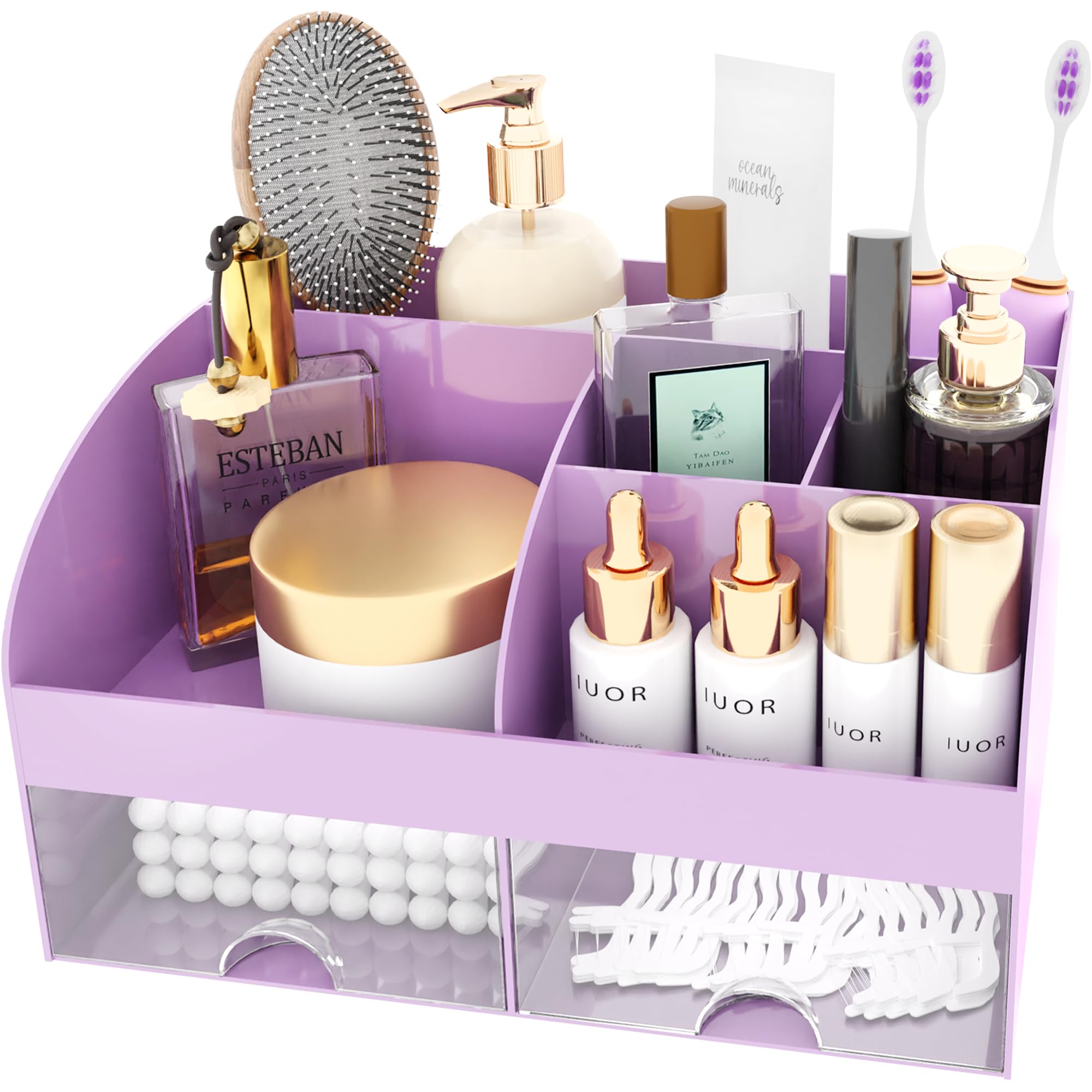 COMFYROOM bandeja de cosméticos con 6 compartimentos para organización clara