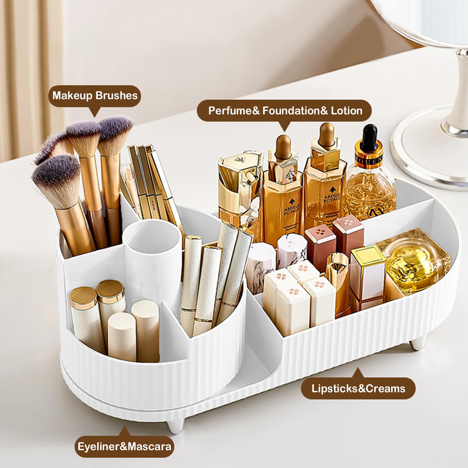 COMFYROOM divisor-izquierdo-5-compartimentos mantiene brochas, mascaras y labiales organizados