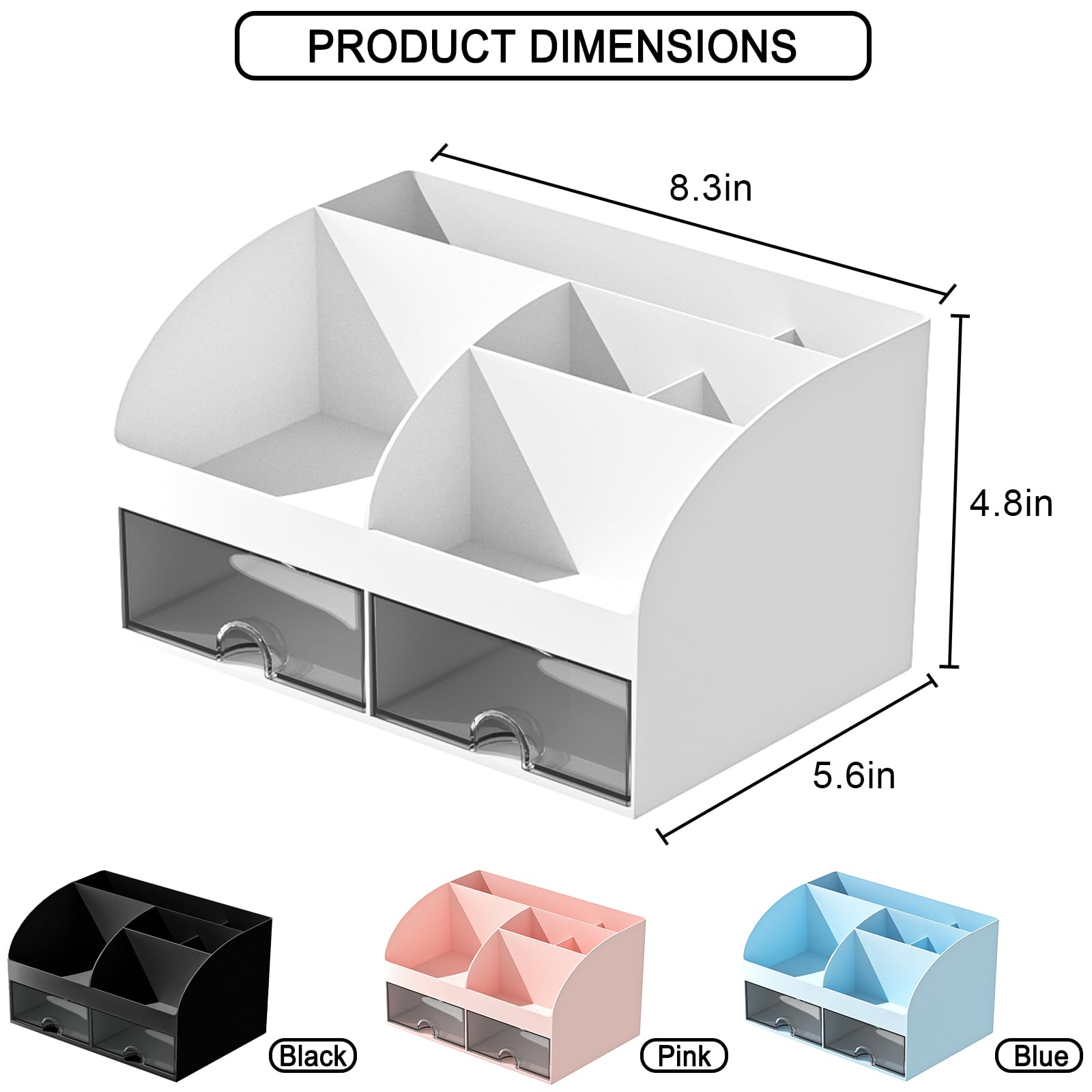 COMFYROOM Organisateur-maquillage tiroirs-dedies 2P — compartiments séparés pour les cosmétiques et outils.