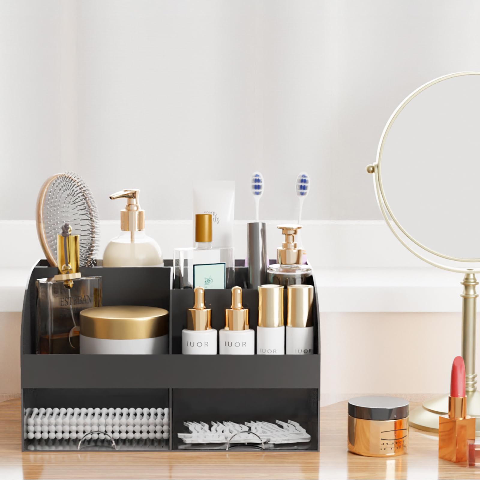 COMFYROOM organizador para baño, guarda cepillos y cosméticos en orden
