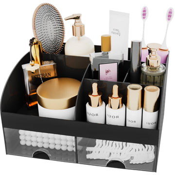 COMFYROOM organizador de maquillaje con cajones, compartimentos organizados para brochas y labiales