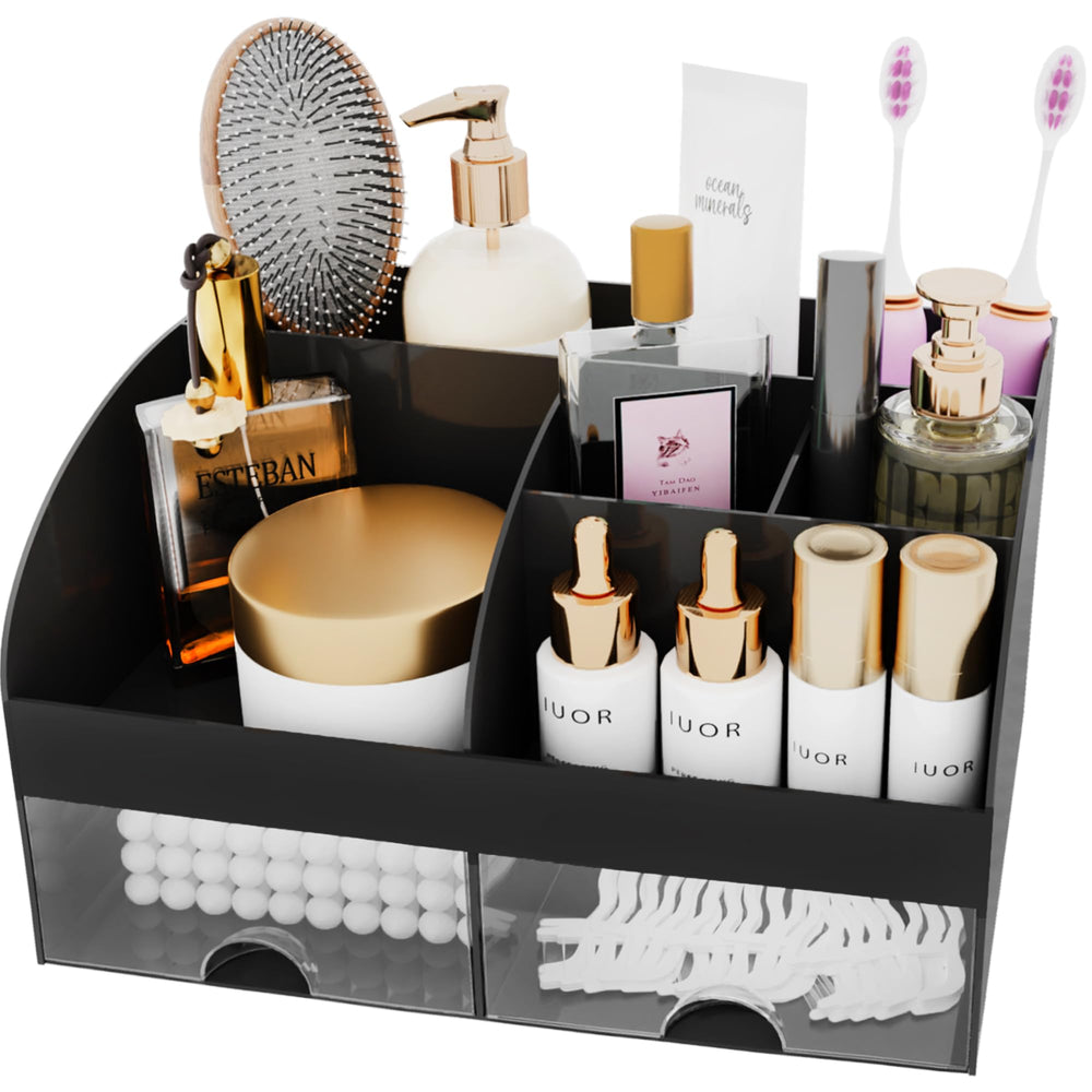 COMFYROOM organizador de maquillaje con cajones, compartimentos organizados para brochas y labiales