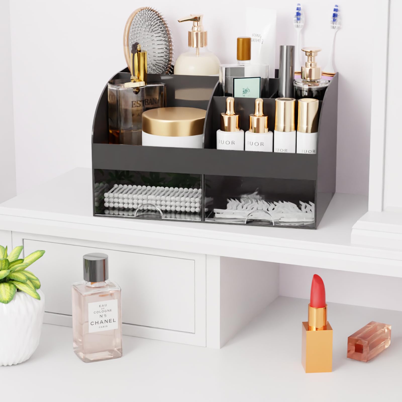 COMFYROOM organizador para brochas y labiales, espacio eficiente