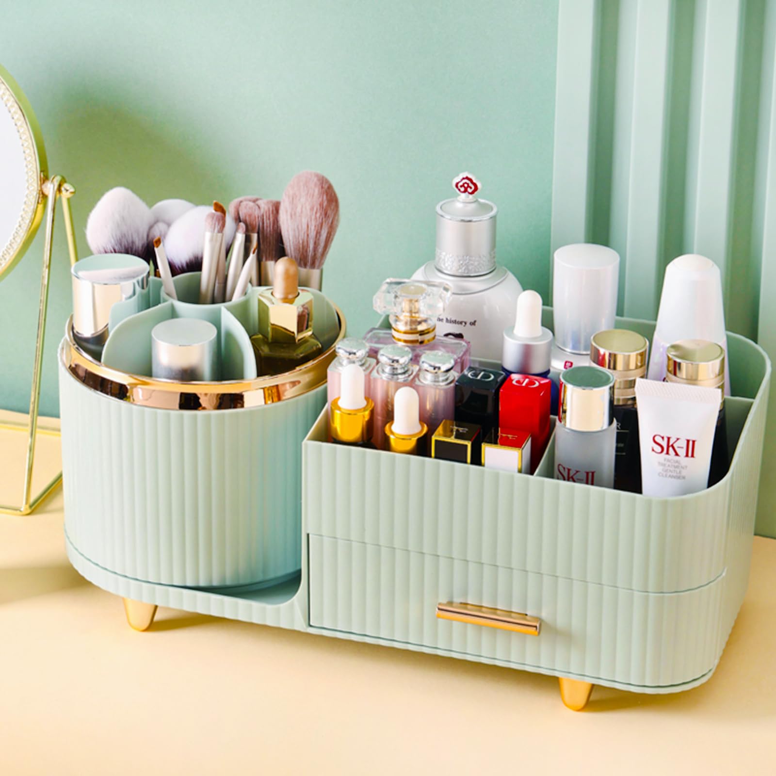 COMFYROOM organizador rotatorio para tocador, acceso rápido al maquillaje.