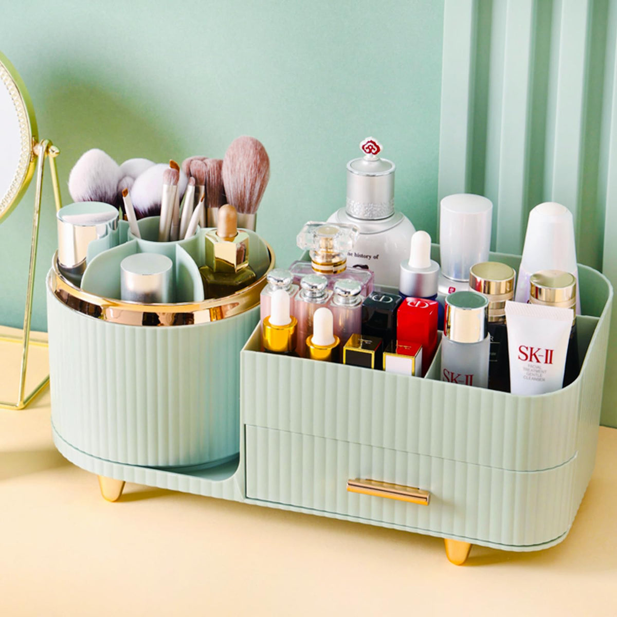 COMFYROOM organizador rotatorio para tocador, acceso rápido al maquillaje.