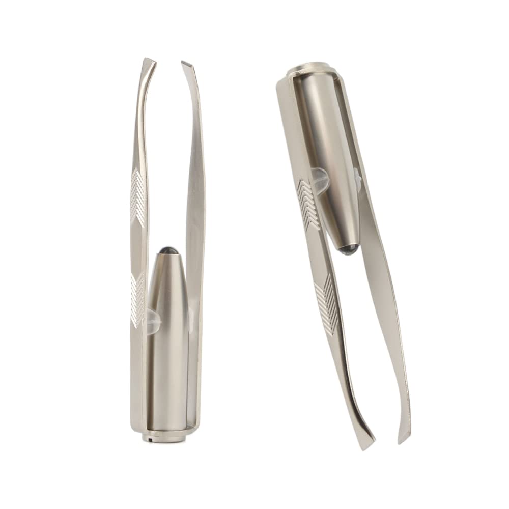 Pinzas para cejas Comimark con luz LED, visión clara para definir cejas con precisión.
