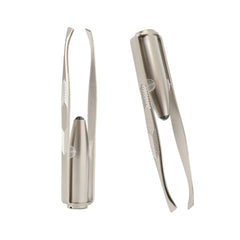 Pinzas para cejas Comimark con luz LED, visión clara para definir cejas con precisión.