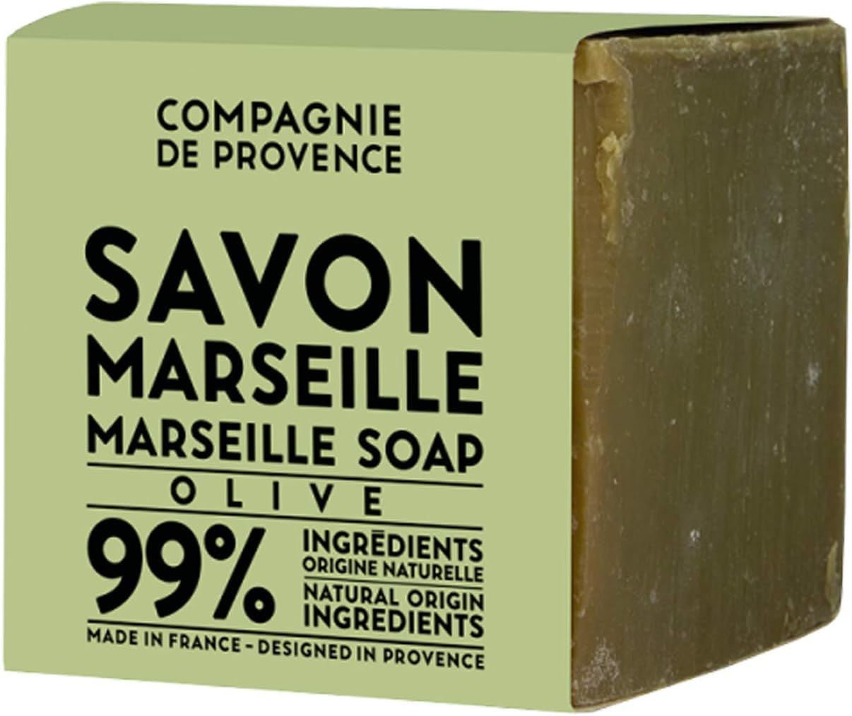 La Compagnie de Provence cubo de jabon Marsella con oliva para piel suave.