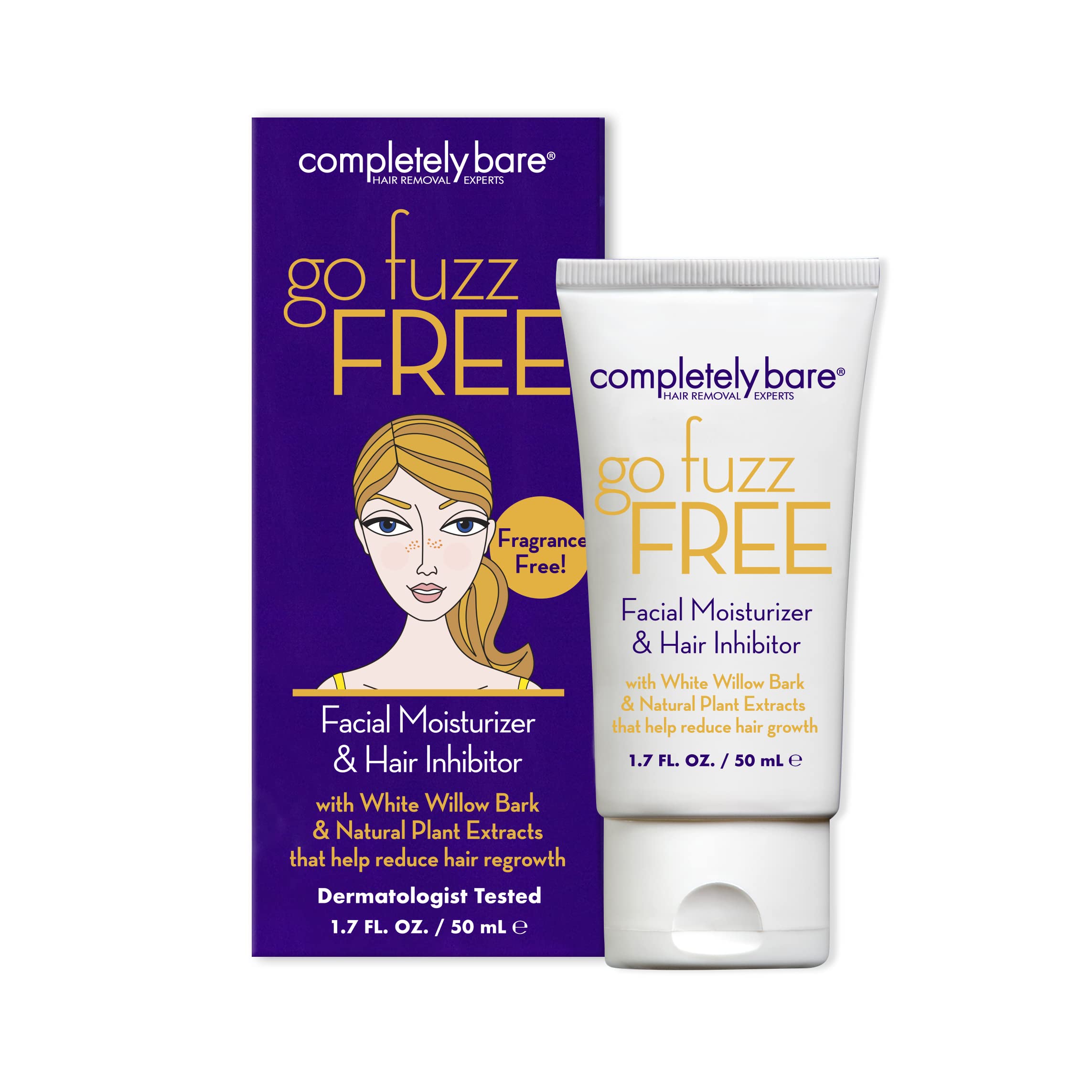 Completely Bare hidratante facial, crema ligera para piel suave y nutrida.