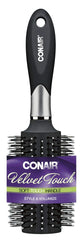 Conair 77203Z cepillo redondo grande con toque aterciopelado para secado suave y volumen.
