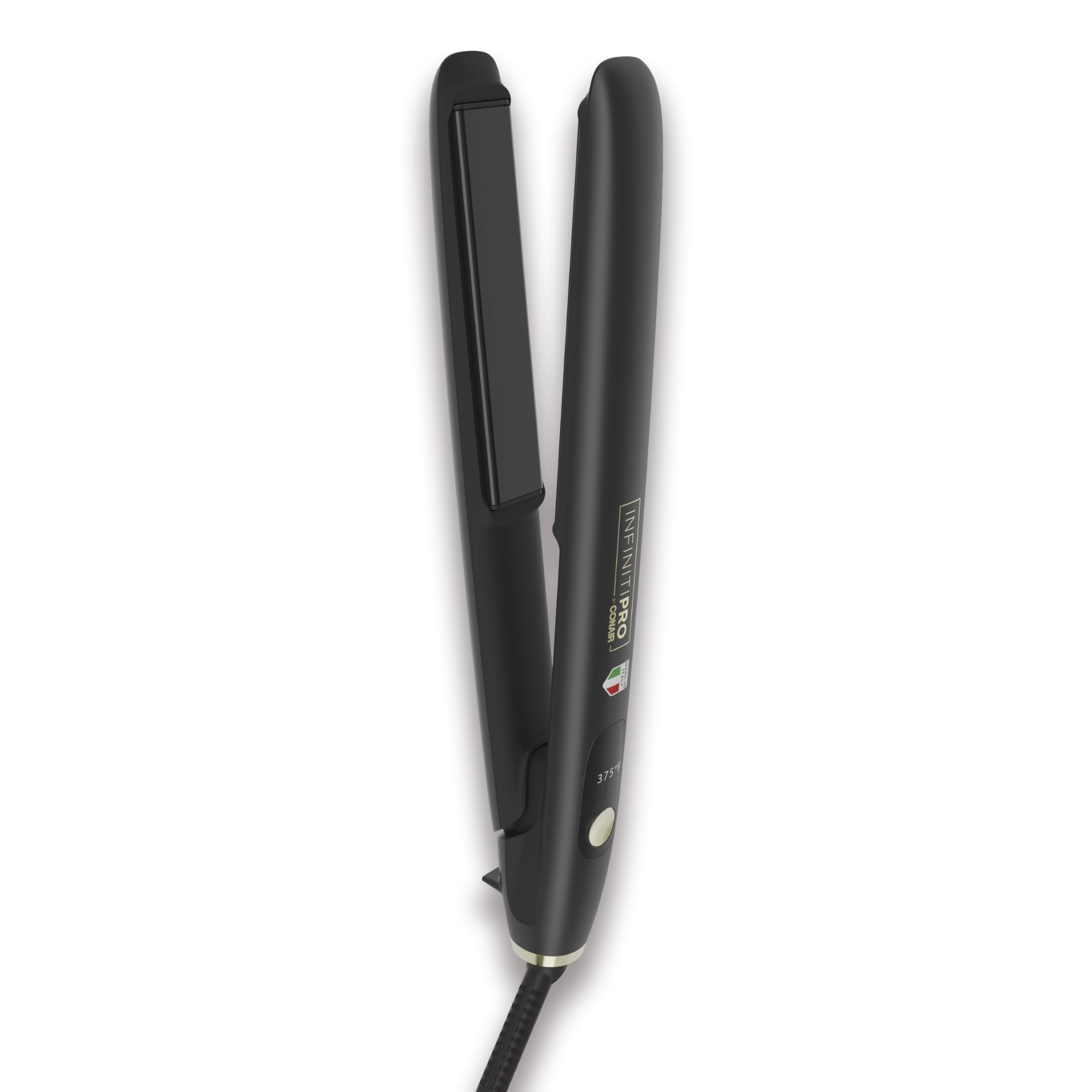 ArteBella de Conair plancha 1 pulgada en uso para alisado rápido.