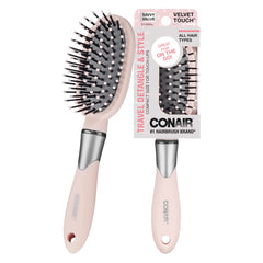 Conair Velvet Touch cepillo desenredante compacto para viaje, desenreda sin tirar el cabello.
