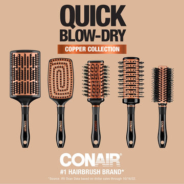 Conair cepillo redondo cobre ventilado rizos con acabado brillo.