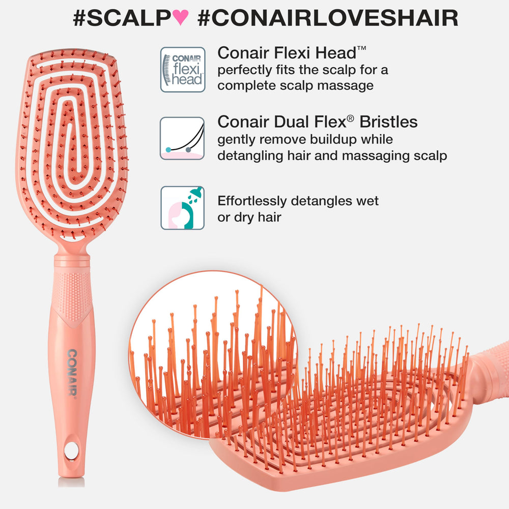 Conair Cerdas Dual Flex desenredan sin esfuerzo todo tipo de cabello.
