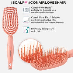 Conair Cerdas Dual Flex desenredan sin esfuerzo todo tipo de cabello.