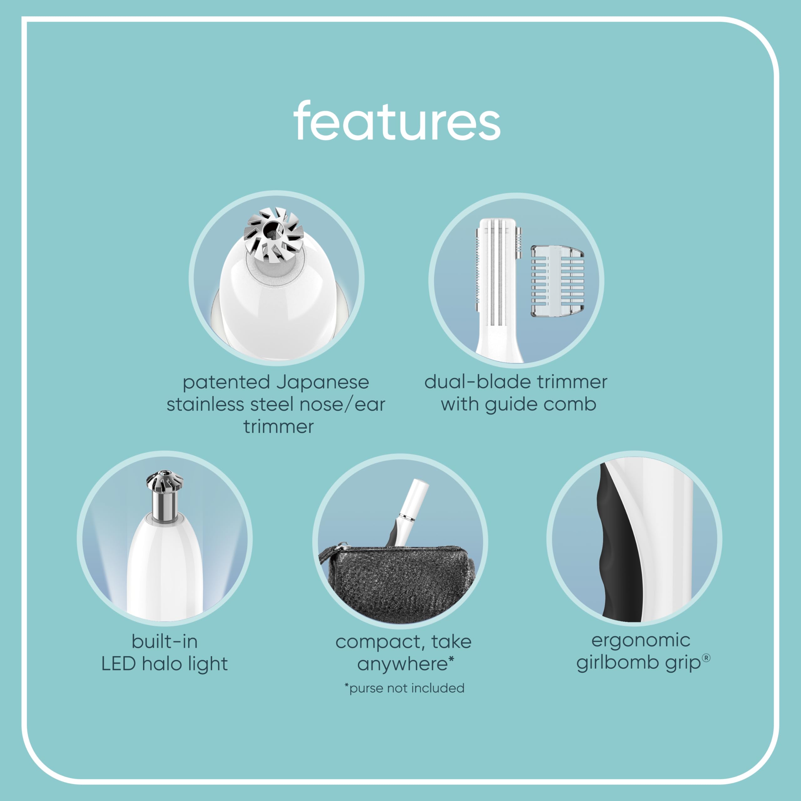 Conair GIRLBOMB rostro y cejas, definición precisa de cejas.