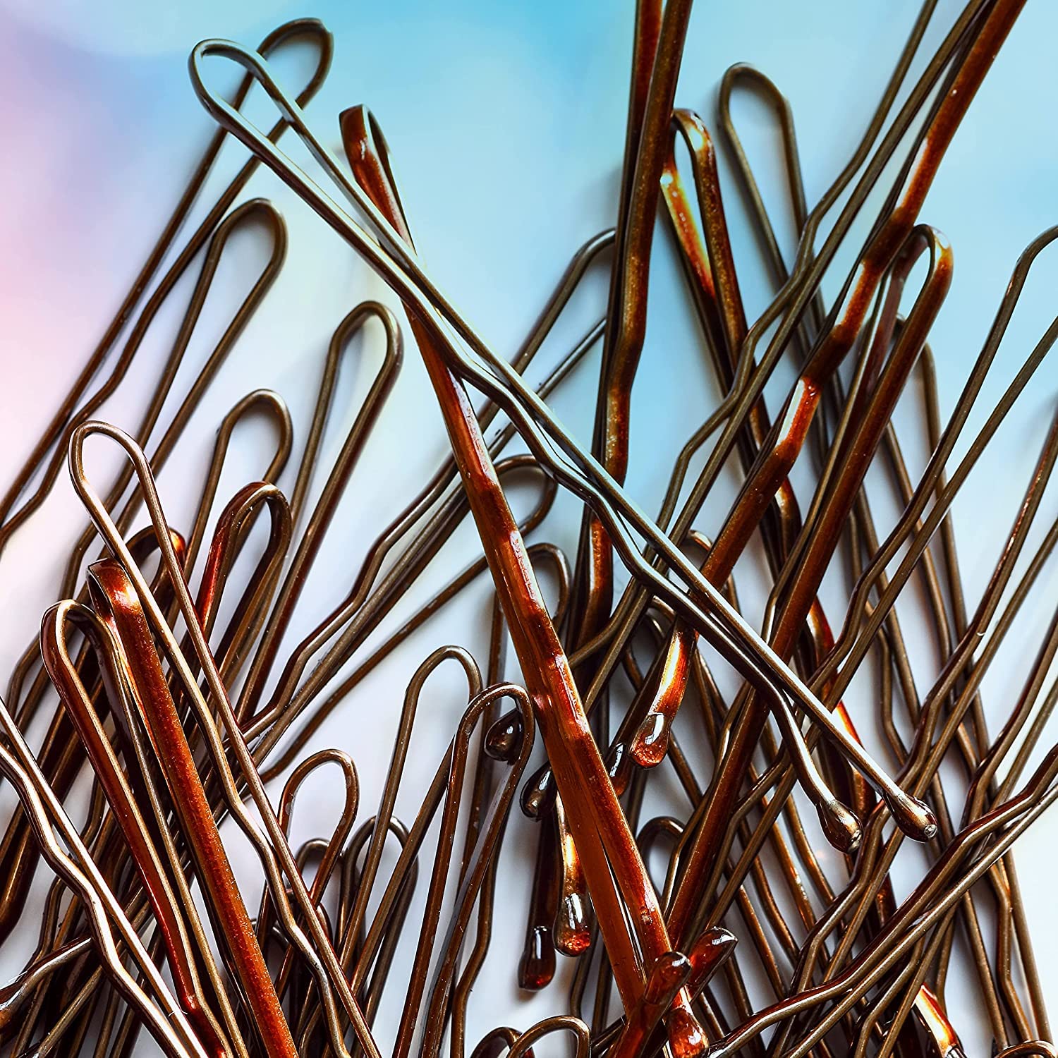 Conair Bobby horquillas marrón, estuche compacto listo para viaje.