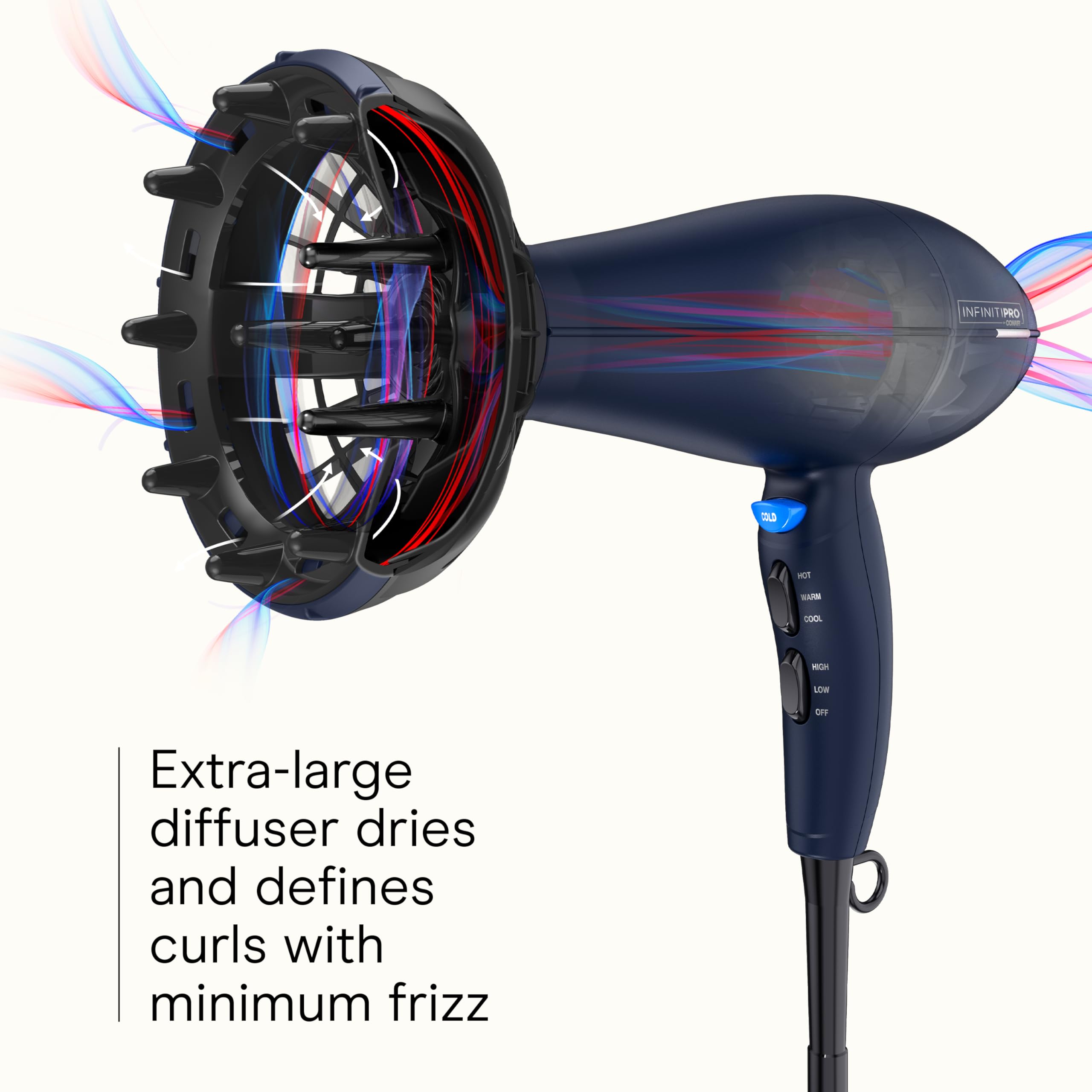Conair InfinitiPRO tecnología cerámica y calor infrarrojo para secado suave