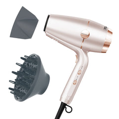 Conair Infiniti Pro SmoothWrap secador visto de frente para secado rápido y suave.