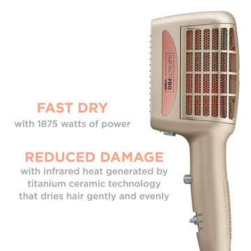 Conair InfinitiPRO cepillo con cerdas de cerdo para manejo suave.