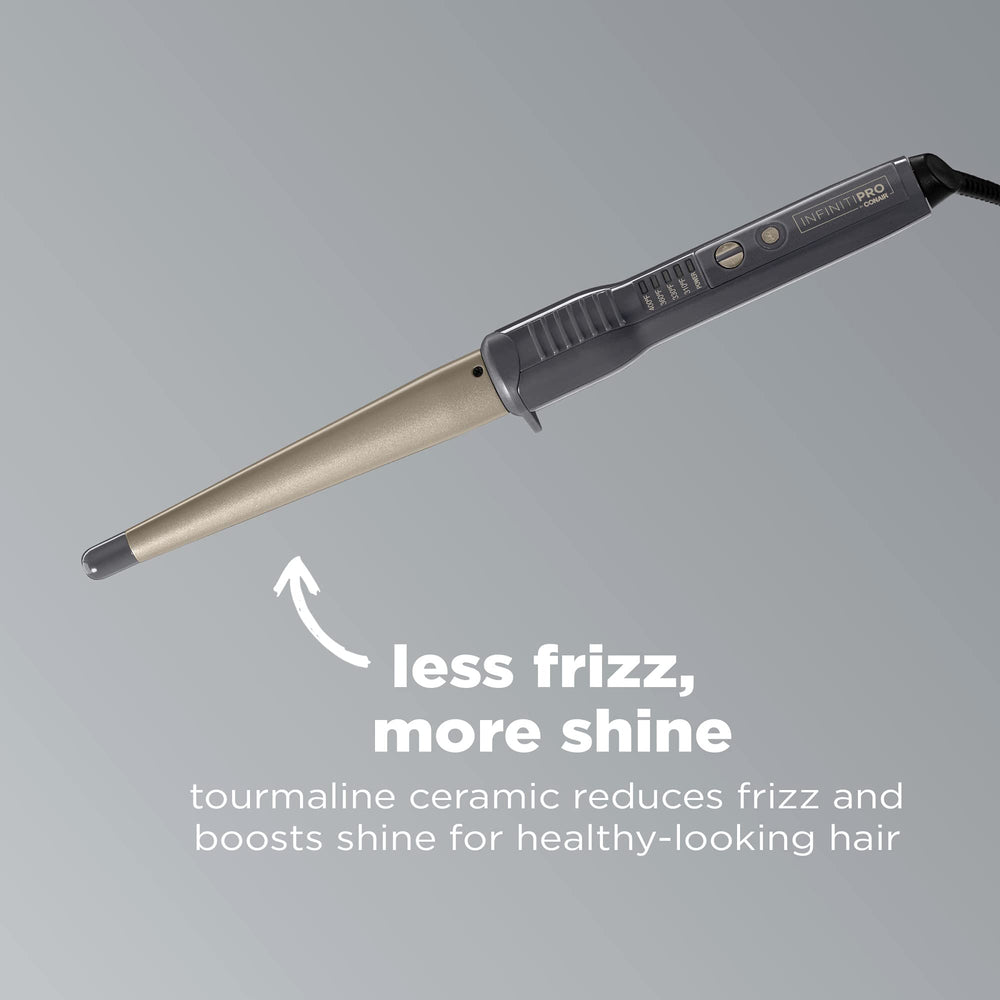 Conair InfinitiPro You Curl muestra tecnología de turmalina cerámica para brillo.