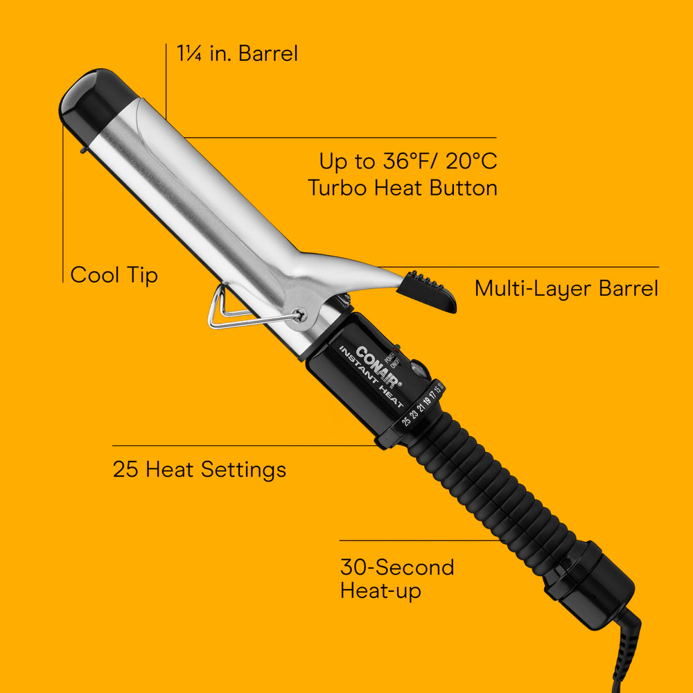Conair rizador 1,25 pulgadas ajuste de calor para estilos rápidos y seguros