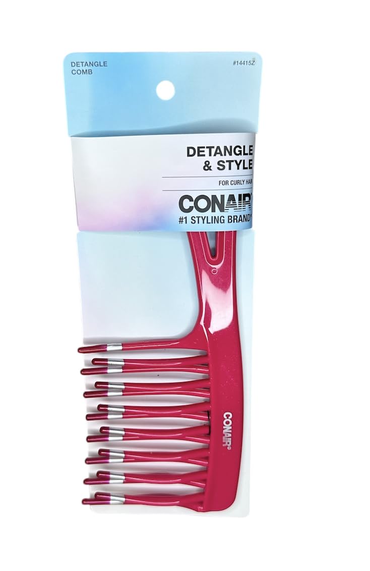 Conair peine desenredante con dientes anchos facilita desenredar cabello grueso sin dolor.