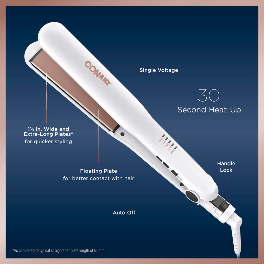 Conair plancha cerámica doble para lograr rizos suaves o liso perfecto sin frizz.