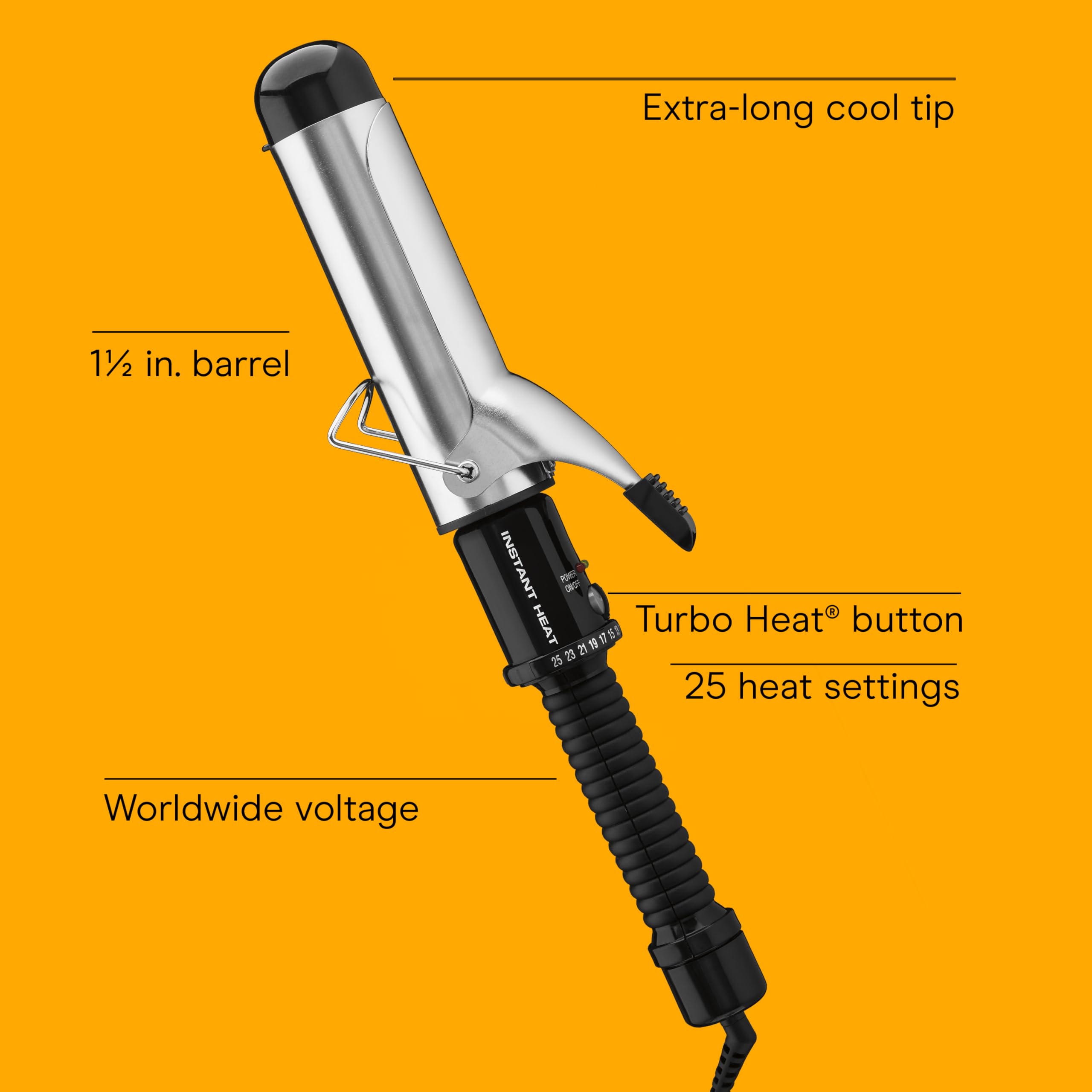 Mango ergonómico Conair para mayor control durante el peinado.