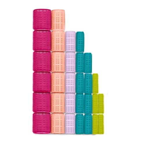 Conair rodillos autoagarrables colores vibrantes para rizos ligeros.