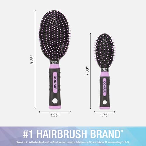 Conair Salon Results mango ergonómico antideslizante para control cómodo al peinar.