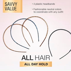 Diadema delgada Scunci por Conair, ideal para recoger el cabello durante el maquillaje.